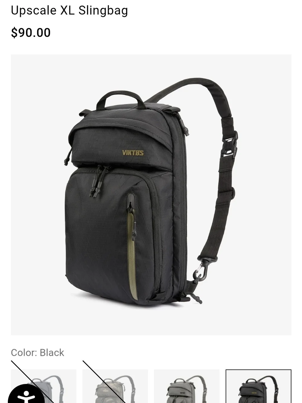 Viktos Black Upscale XL CCW Slingbag